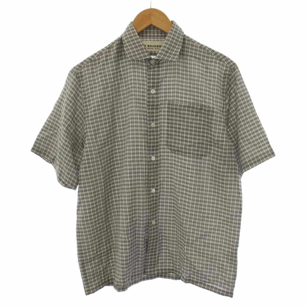 シンゾーン Shinzone 26SS DOBBY CHECKED HALF SLEEVE SHIRT シャツ ブラウス 半袖 チェック柄 F0 グレー 26MMSBL10 /BM レディース  260610