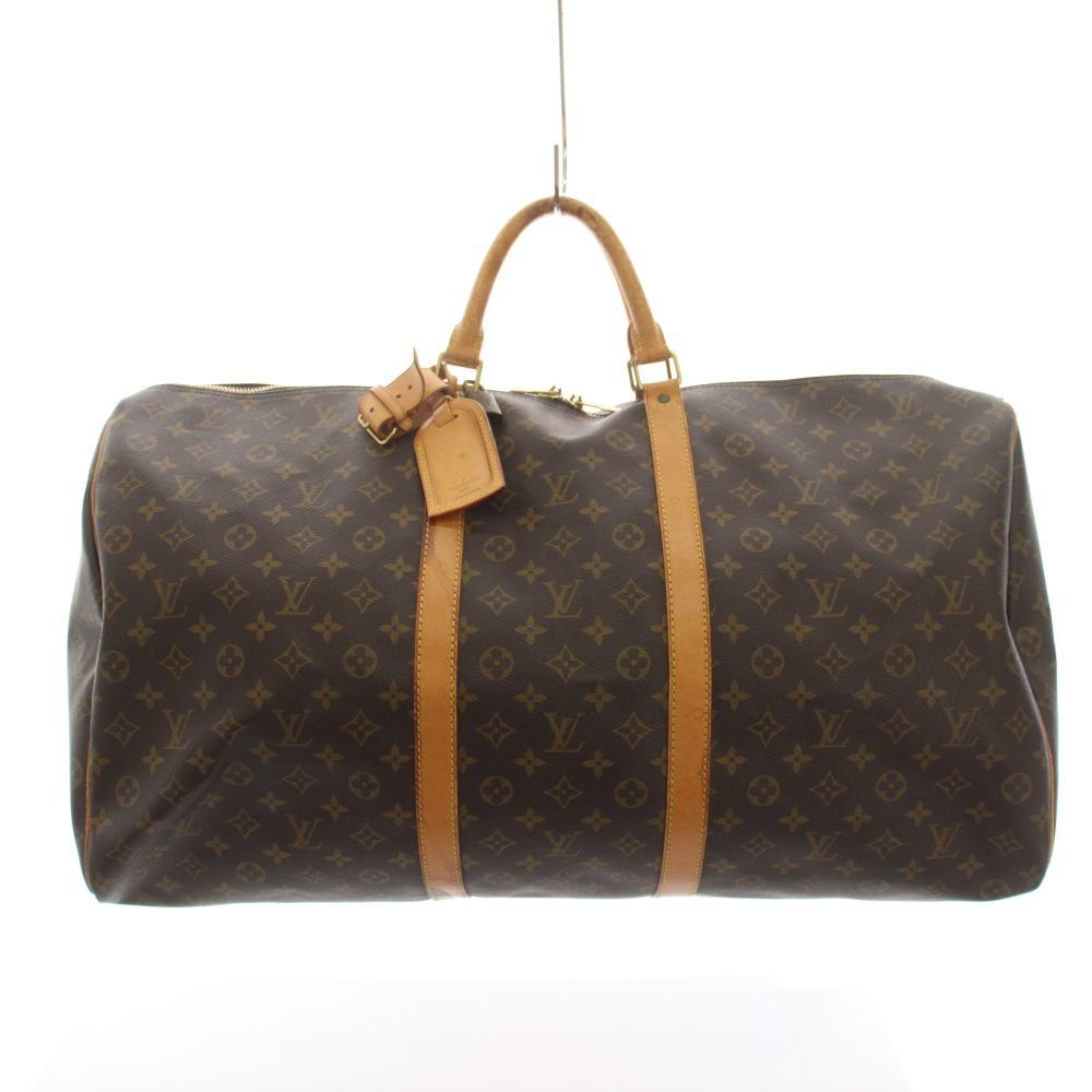 【中古】ルイヴィトン LOUIS VUITTON キーポル60 ボストンバッグ モノグラム PVCキャンバス レザー 茶 ブラウン M41422 /YT ■OH メンズ レディース 【ベクトル 古着】 260616