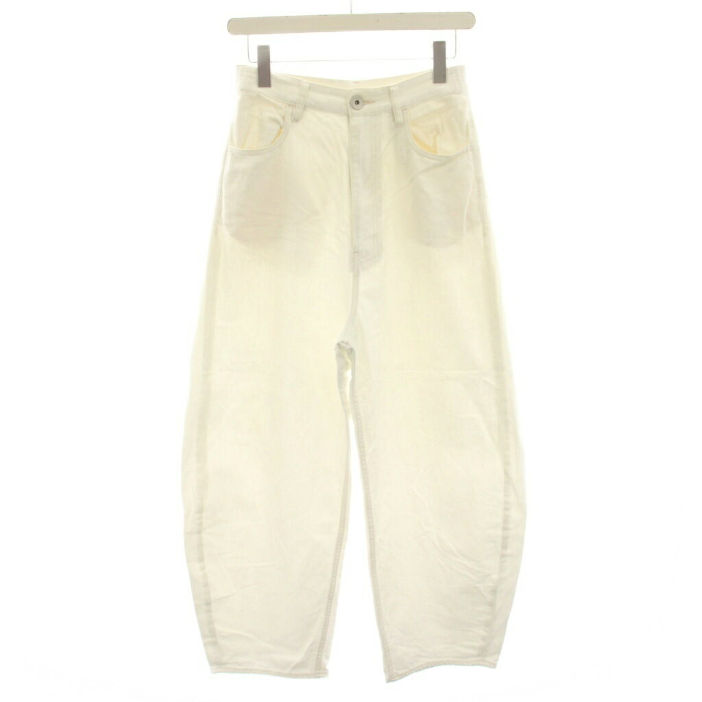 [Used] Nagonstans Curve Denim Trousers, Denim Pants, Jeans, Size M, White, 470GA431-0200 /HN23, Women's [Vector Used Clothing] 260618