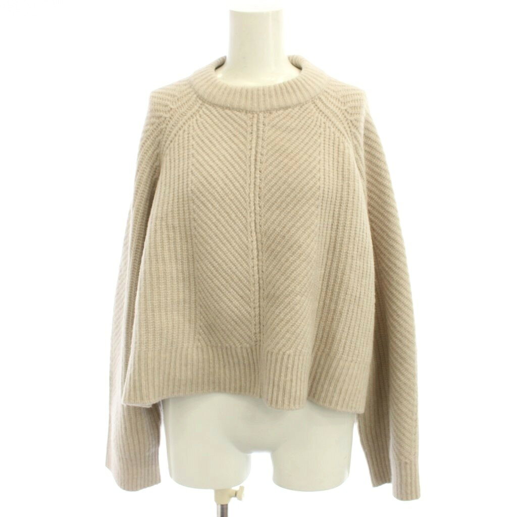【中古】ミラオーウェン Mila Owen 短丈ニット セーター 0 ベージュ ヘリンボーン柄 クルーネック 長袖 /JP24 レディース 【ベクトル 古着】 260618 vectorpremium-19201821 ブランド古着ベクトルプレミアム店 パッケージ画像