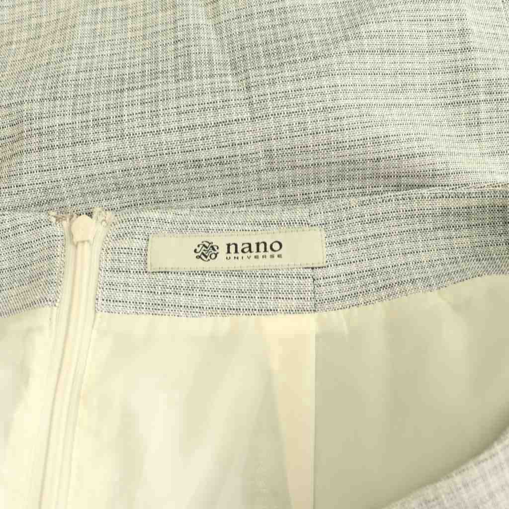 【中古】ナノユニバース nano universe タイトスカート ひざ丈 リネン混 タック L グレー /CX ■MA レディース 【ベクトル 古着】 260619 vectorpremium-19202499 ブランド古着ベクトルプレミアム店 サンプル画像3