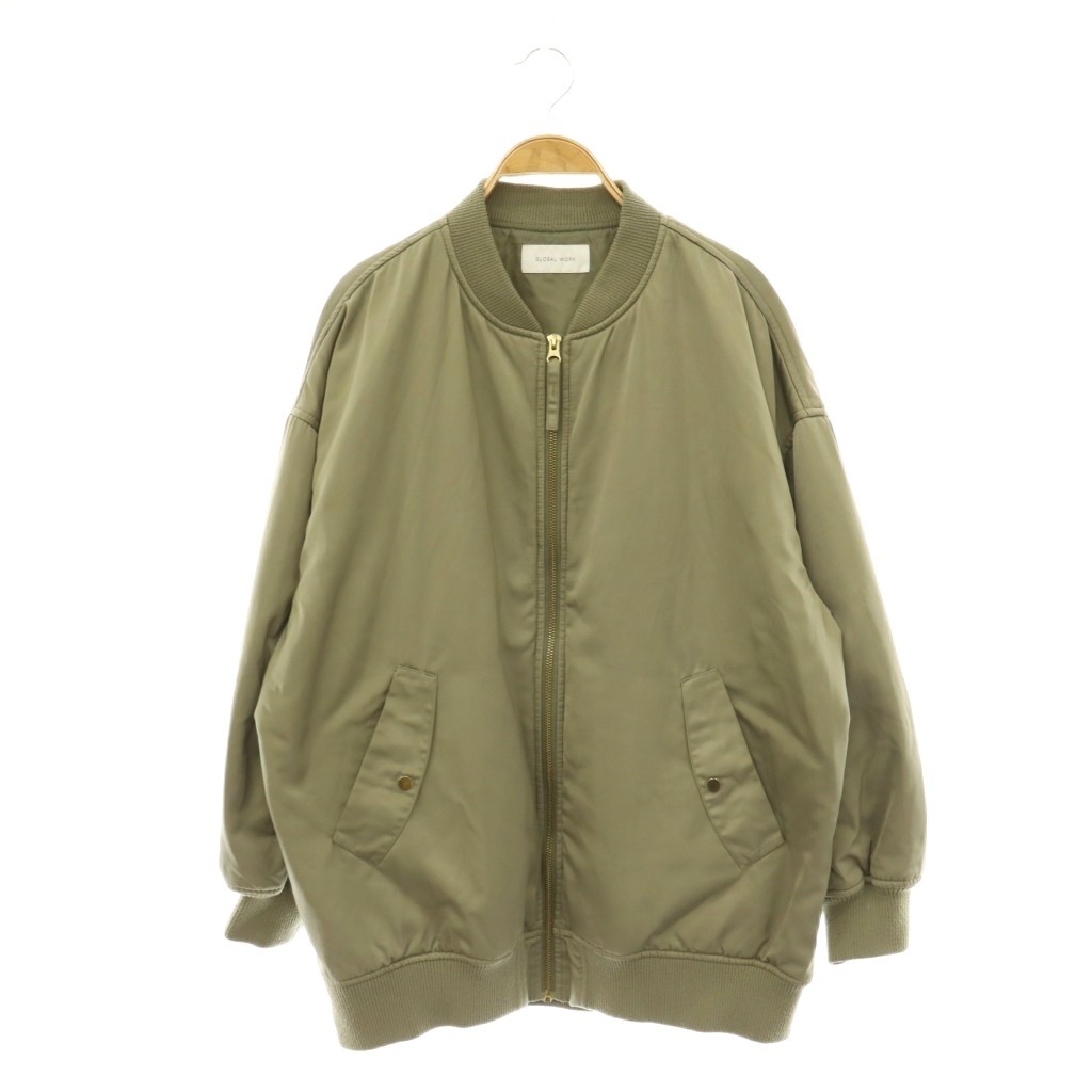 【中古】グローバルワーク GLOBAL WORK ジャケット ジップアップ MA1 総裏地 L カーキ /DO ■MA レディース 【ベクトル 古着】 260623 vectorpremium-19209127 ブランド古着ベクトルプレミアム店 パッケージ画像