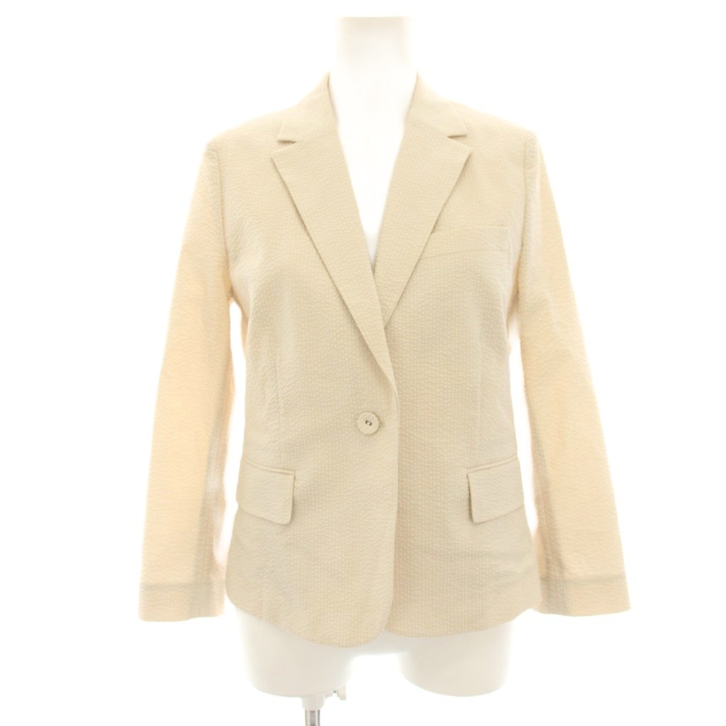 セオリー Theory 23SS SEER SUIT SHRUNKEN BLAZER テーラードジャケット シングル 2 ライトベージュ 01-3104104-320-702 /HN48 レディース  260624