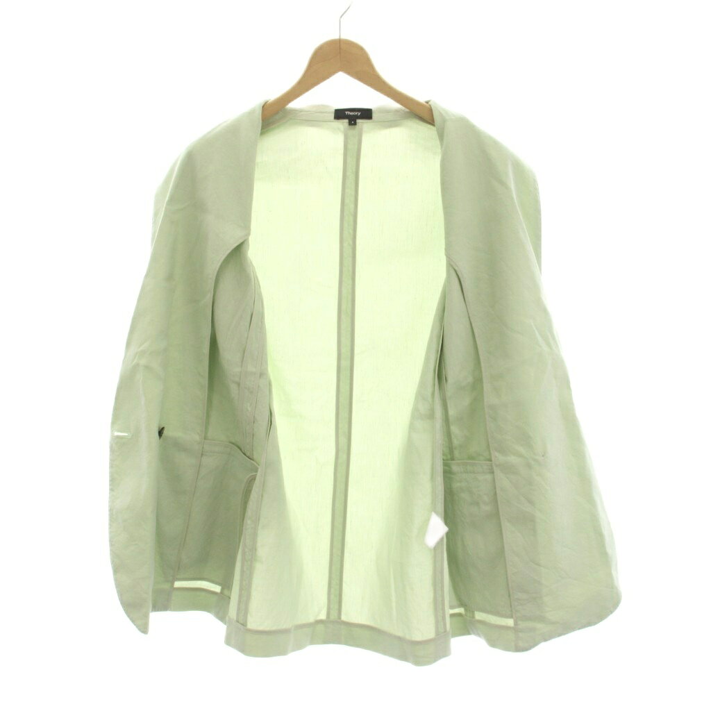 ブランド古着ベクトルプレミアム店の【中古】セオリー Theory 22SS Eco Crunch Wash DB Boy JKT Treeca Pull On J セットアップ 上下 テーラードジャケット ダブル パンツ 4 薄緑 ミントグリーン /YM24 レディース 【ベクトル 古着】 260623｜アングル3