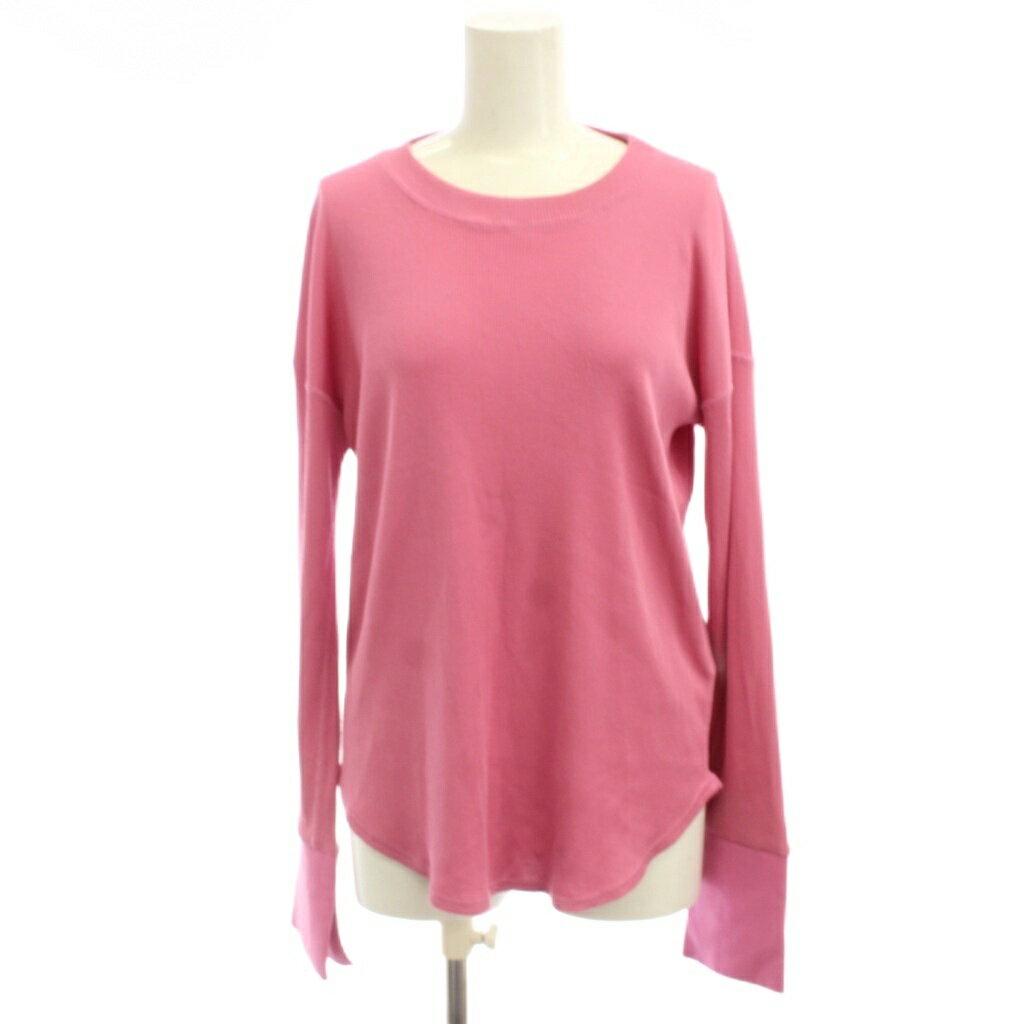 アメリヴィンテージ Ameri VINTAGE 22AW FLAT SEAMER TELECO TOP カットソー F ピンク 無地 ラウンドネック 長袖 02220320020 /JP5 レディース  260626