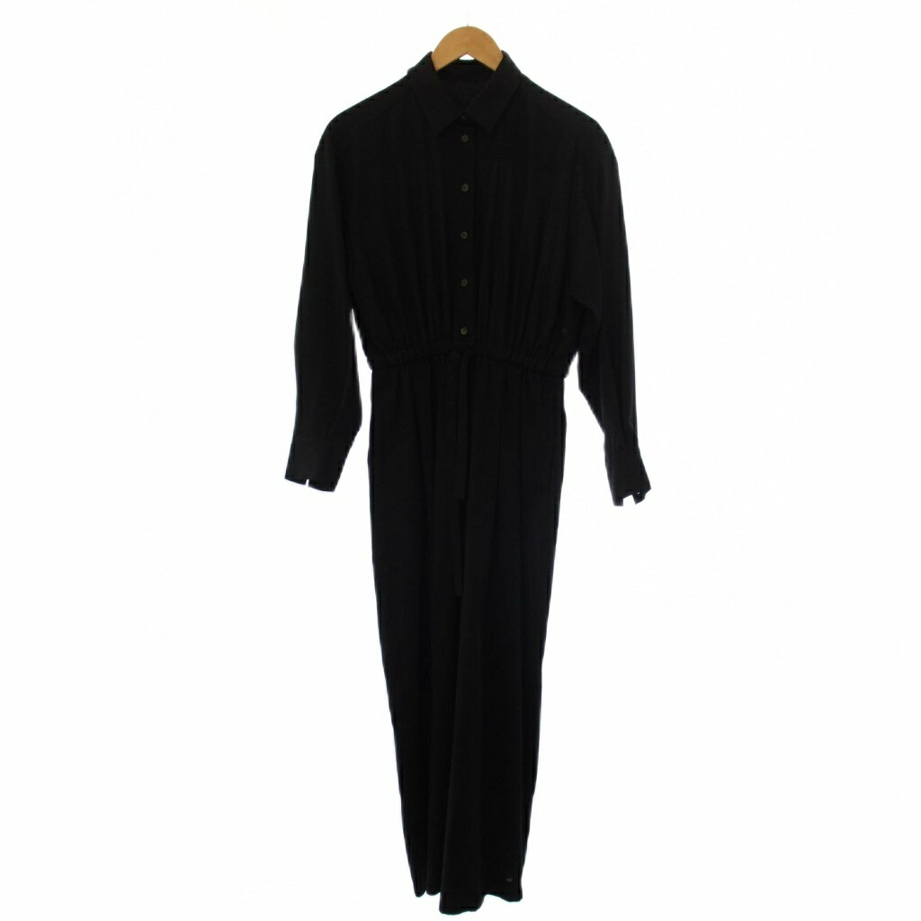 エンフォルド ENFOLD 25AW TWO-WAY JUMPSUIT オールインワン オーバーオール 長袖 36 黒 300IA231-0941 /BM38 レディース  260625