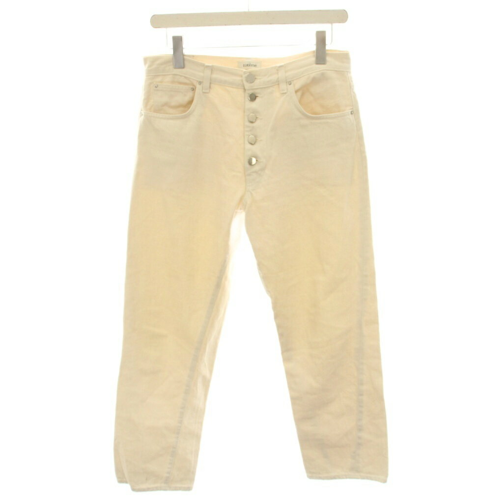[Used] TOTEME Denim Jeans, Button Fly, Size 28/32, Ivory, 72-158-41-091518 /YT4, Women's [Vector Used Clothing] 260626