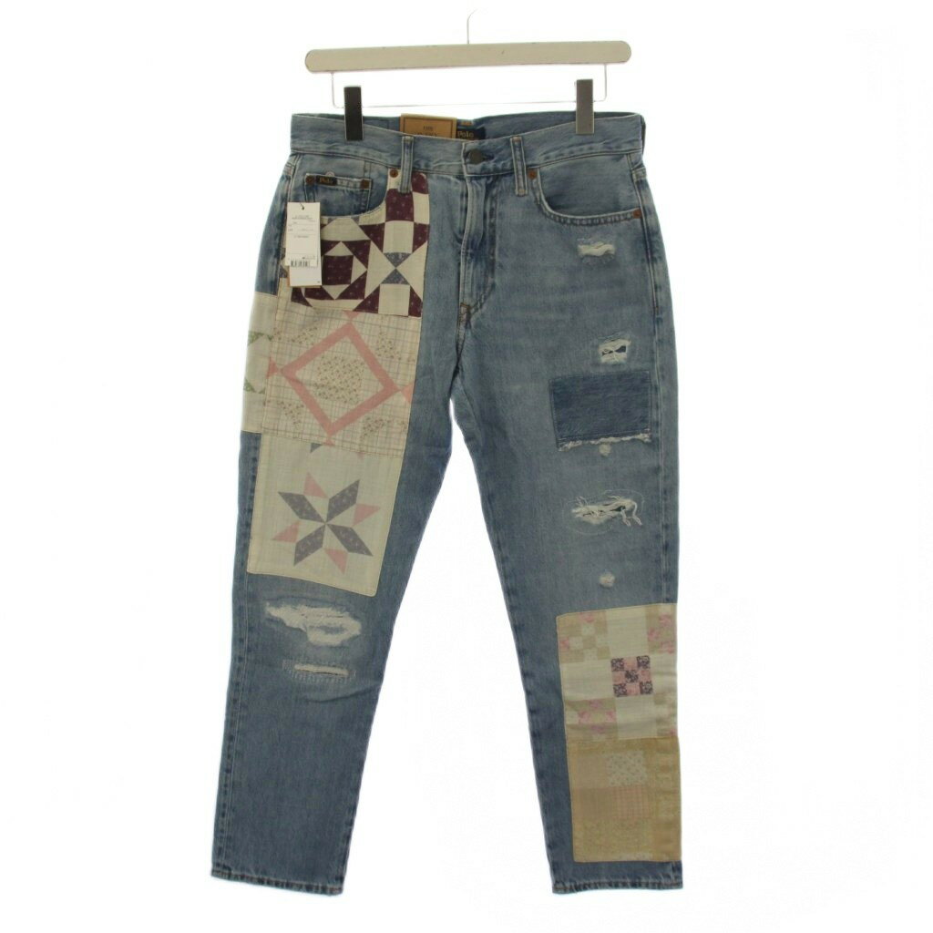 [Used] Unused Polo Ralph Lauren Cropped Denim Jeans, Zip Fly, Patchwork, Used Finish, Size 26, Indigo, 211863238001 /BM13, Women's [Vector Used Clothing] 260625