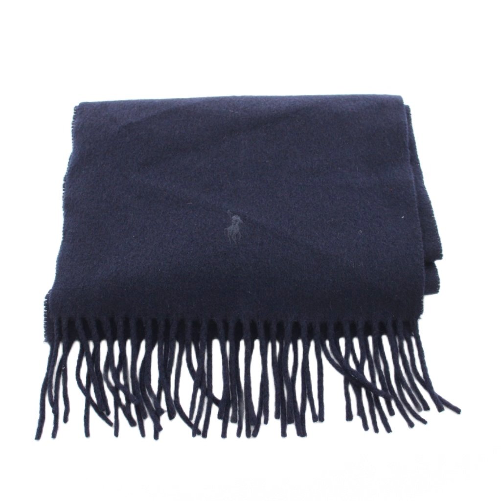 【中古】ポロ ラルフローレン POLO RALPH LAUREN マフラー ストール 紺 ネイビー ...