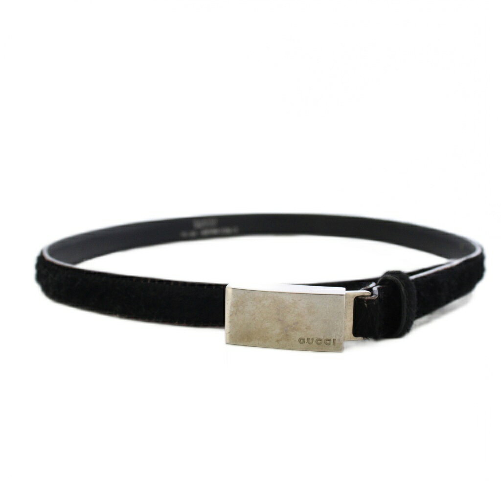 【中古】グッチ GUCCI ベルト ハラコ 黒 037.194.1116.5 /BM33 ■OH レディース 【...