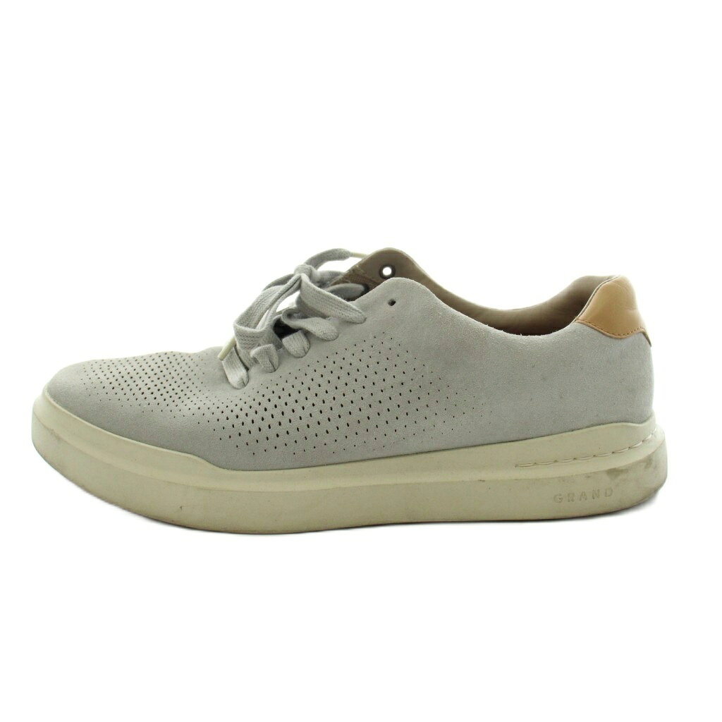 【中古】コールハーン COLE HAAN スニーカー シューズ スエード 8.5 グレー C35290 /AN3 メンズ 【ベクトル 古着】 260709ブランドコールハーン COLE HAAN表記サイズ8.5実寸サイズ最大幅：約11cm　アウトソール：約30cm　　素材スエード色グレー状態サイドにスレ。かかとに黒い汚れがございますが、その他に目立ったダメージはなく、問題なくご使用いただける商品です。 ※あくまでも中古品ですので掲載写真や記載内容をご確認いただき、ご理解の上ご購入ください。付属品なし商品のお問い合わせの回答を休止しております。＊各商品ページの商品詳細等をご確認の上ご購入ください。【中古】コールハーン COLE HAAN スニーカー シューズ スエード 8.5 グレー C35290 /AN3 メンズ 【ベクトル 古着】 260709状態ランク　”AB”詳細については、下記および「状態ランクについて」ページをご覧ください。未使用・新品の商品ほぼ新品同様の商品使用感が少なく、かなり状態の良い商品使用感はあるが、傷や汚れの少ない商品使用感の他、傷や汚れが見られる商品かなり大きな傷みがある難あり商品※S〜CランクはUSED品となりますので、使用感をご理解の上でご入札下さい。状態ランクについてinformationブランドコールハーン COLE HAAN表記サイズ8.5実寸サイズ最大幅：約11cm　アウトソール：約30cm　　素材スエード色グレー状態サイドにスレ。かかとに黒い汚れがございますが、その他に目立ったダメージはなく、問題なくご使用いただける商品です。 ※あくまでも中古品ですので掲載写真や記載内容をご確認いただき、ご理解の上ご購入ください。付属品なし商品のお問い合わせの回答を休止しております。＊各商品ページの商品詳細等をご確認の上ご購入ください。本商品は一点物です他サイトや店舗にて販売している商品です。多少のお時間差にて欠品になることもございます。予めご了承頂ますようお願い致します。ベクトル・サイズガイドはこちらこの商品と同じブランドの商品を見る