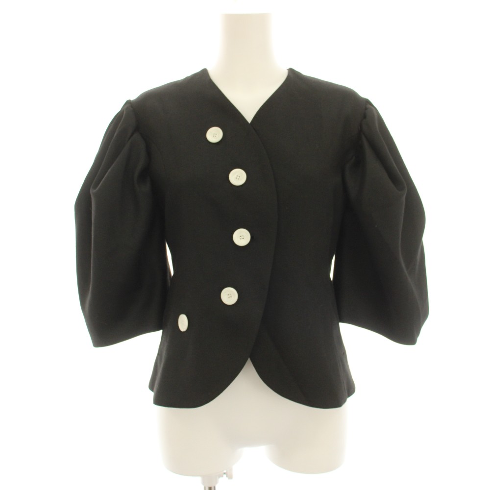 リコ RIKO ジャッキーブラウス Jackie blouse シャツジャケット 七分袖 ショート丈 F 黒 ブラック R261FB003 /HN36 レディース  260707