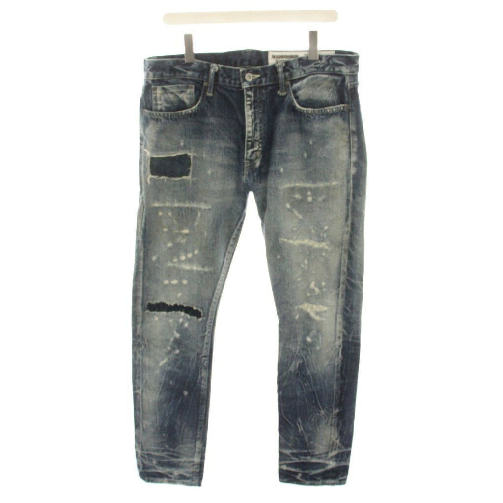 ネイバーフッド NEIGHBORHOOD 20SS バレットサベージディープナロー BULLET SAVAGE.DP NARROW 14OZ-PT デニムパンツ ジーンズ ジップフライ ダメージ加工 L インディゴ 201XBNH-PTM15 /YT35 メンズ  260707