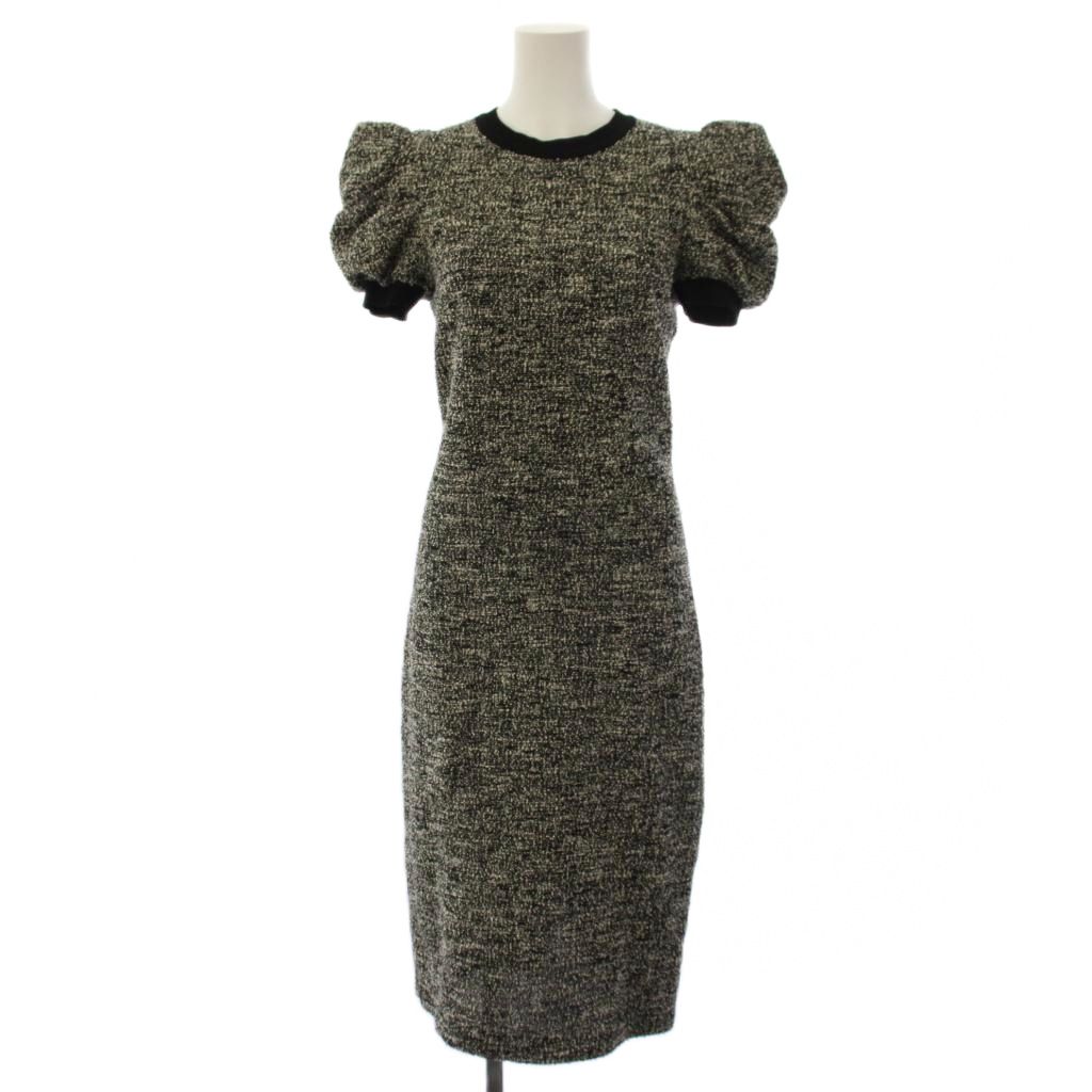 マックスマーラ MAX MARA 24SS LETI MIDI DRESS ワンピース ロング 半袖 40 黒 白 /BM12 レディース  260708