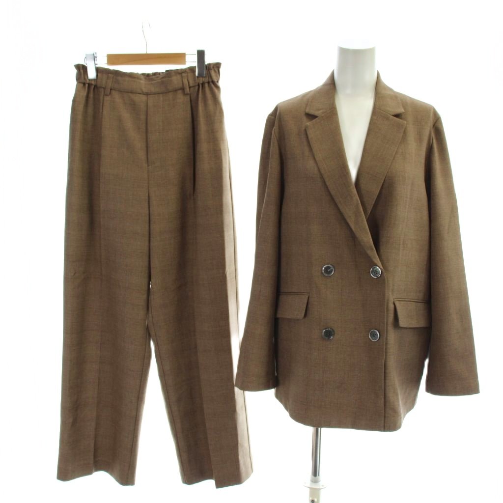 【中古】ロペピクニック ROPE Picnic 26SS メランジドビーチェックジャケット F パンツ L 茶 ブラウン ダブルブレスト 長袖 テーラードカラー GDV16050A /AP33 レディース 【ベクトル 古着】 260708 vectorpremium-19252475 ブランド古着ベクトルプレミアム店 パッケージ画像