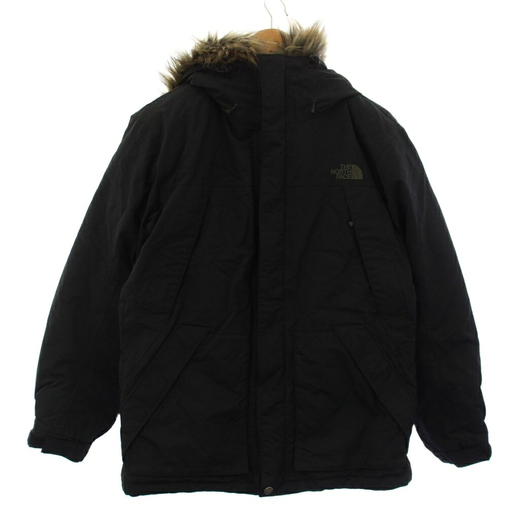 【中古】ザノースフェイス THE NORTH FACE MOUNTAIN DOWN PARKA ダウンジャケット フード ジップアップ ファー L 黒 ND91722Z /BM メンズ 【ベクトル 古着】 260723