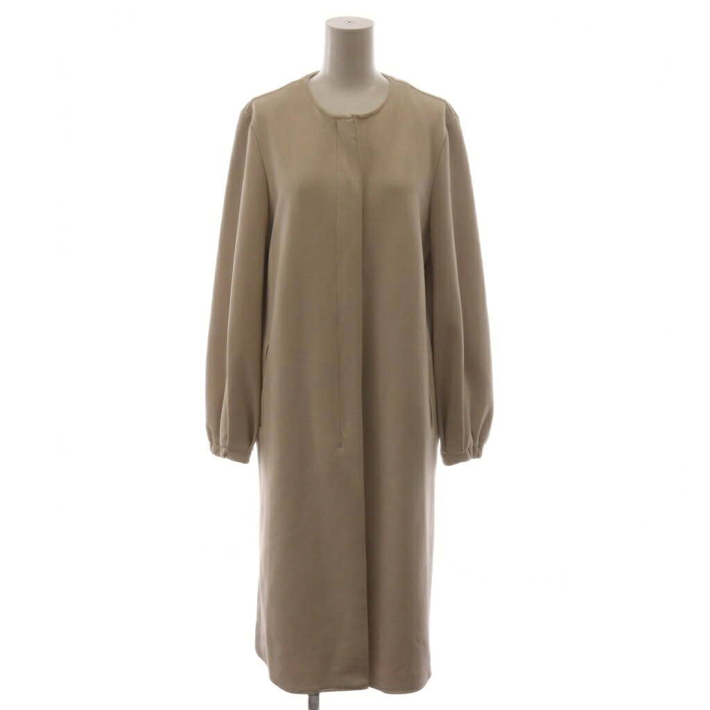 【中古】ザラ ベーシック ZARA BASIC ノーカラージャケット コート ロング XS ベージュ スエード ジップアップ 長袖 /RR レディース 【ベクトル 古着】 260726 vectorpremium-19301195 ブランド古着ベクトルプレミアム店 パッケージ画像