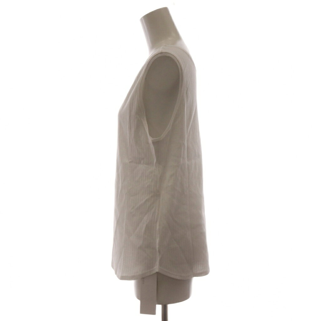 【中古】未使用品 自由区 オンワード樫山 19SS COTTON TEREKO タンクトップ 44 白 ホワイト Vネック リブ /RR レディース 【ベクトル 古着】 260726 vectorpremium-19298395 ブランド古着ベクトルプレミアム店 サンプル画像2