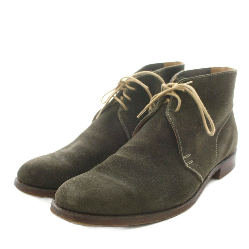 【中古】クロケット&ジョーンズ CROCKETT&JONES CHUKKA ショートブーツ レースアップ スエード 7.5 茶 ブラウン 8489 /AN メンズ 【ベクトル 古着】 260730