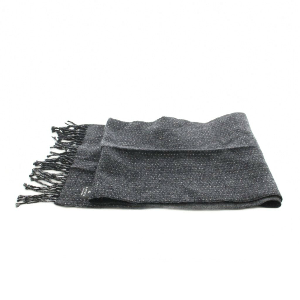 【中古】ランバン LANVIN COLLECTION マフラー フリンジ チャコールグレー /AN メ...