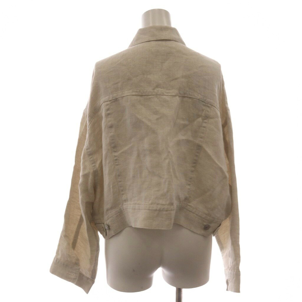 【中古】ミラオーウェン Mila Owen 23SS リネンジャケット 上着 麻 0 アイボリー 長袖 ショート丈 /RR レディース 【ベクトル 古着】 260731 vectorpremium-19313110 ブランド古着ベクトルプレミアム店 サンプル画像3