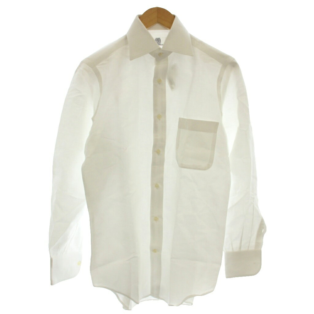 【中古】ビームスエフ BEAMS F ワイシャツ 長袖 シャツ 15(1/2)-39 白 ホワイト /☆G メンズ 【ベクトル 古着】 260807