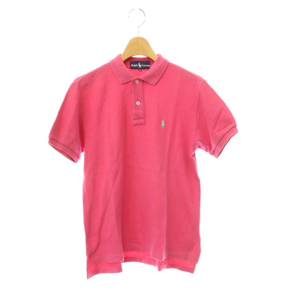 【中古】ラルフローレン RALPH LAUREN ポロシャツ 半袖 鹿の子 ポニー M ピンク /ES ■MA レディース 【ベクトル 古着】 260810