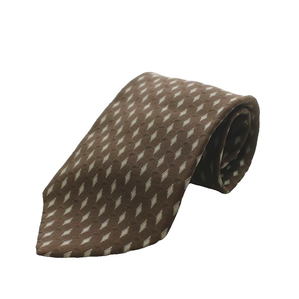 【中古】ジョルジオアルマーニ GIORGIO ARMANI ワイドタイ ネクタイ 総柄 シルク 絹 茶 ブラウン /AN ■MA メンズ 【ベクトル 古着】 260810