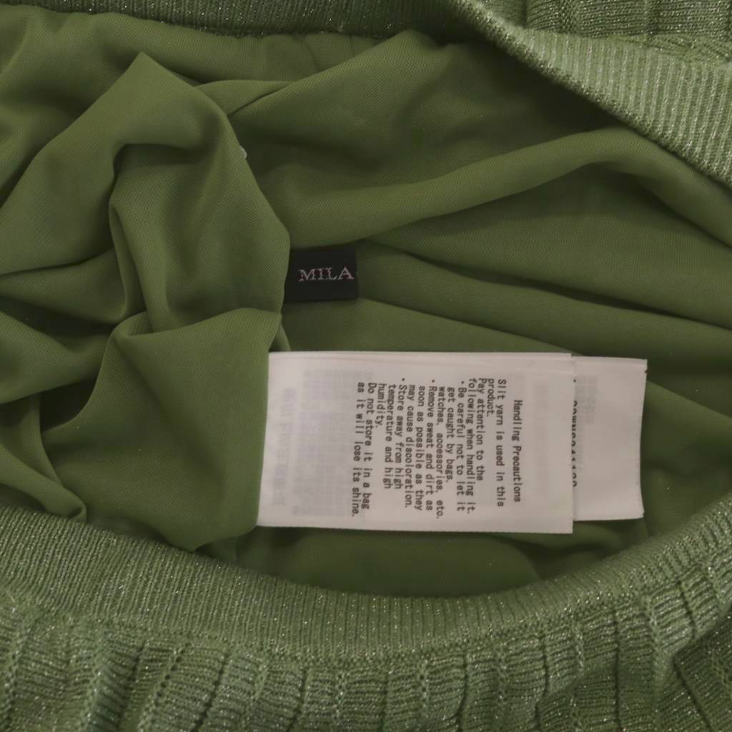 【中古】ミラオーウェン Mila Owen 24SS ラメニットプリーツスカート ロング 1 緑 グリーン ウエストゴム /RR レディース 【ベクトル 古着】 260817 vectorpremium-19357056 ブランド古着ベクトルプレミアム店 サンプル画像3