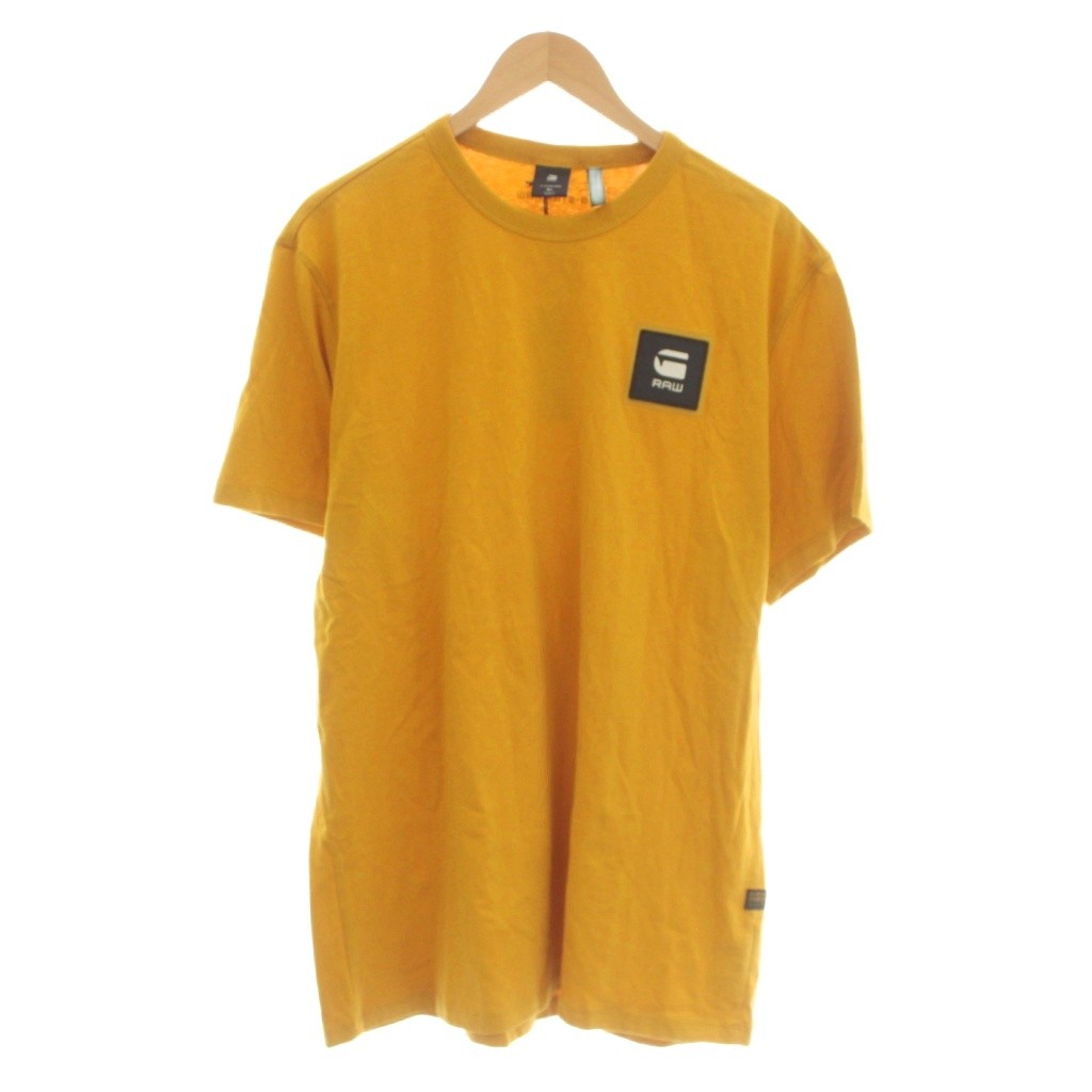 T-shirt G-STAR BADGE LOGO+R T S S S T-shirt XL amarillo, amarillo, logotipo, medio mango / LP Hombres 260819