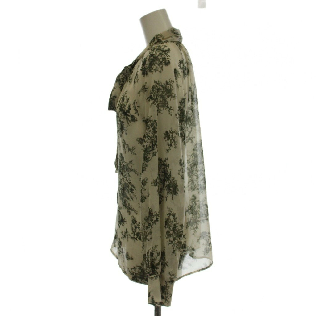 【中古】ミラオーウェン Mila Owen 23SS 2WAYフラワーボータイブラウス シャツ 0 カーキ 白 ホワイト 花柄 長袖 /LP レディース 【ベクトル 古着】 260827 vectorpremium-19390977 ブランド古着ベクトルプレミアム店 サンプル画像2