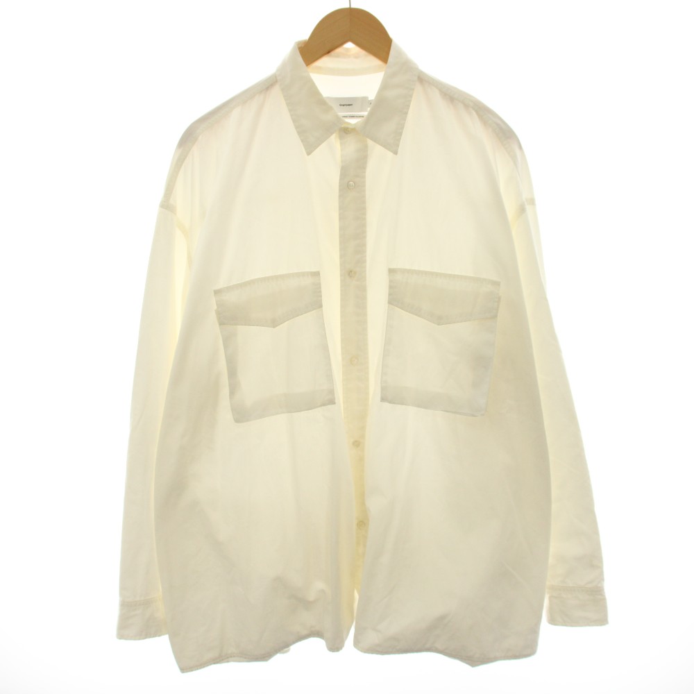 【中古】グラフペーパー Graphpaper ガーメントダイポプリンファティーグシャツ Garment Dyed Poplin Fatigue Shirt 長袖 F 白 ホワイト GM221-50063 /YT メンズ 【ベクトル 古着】 260924