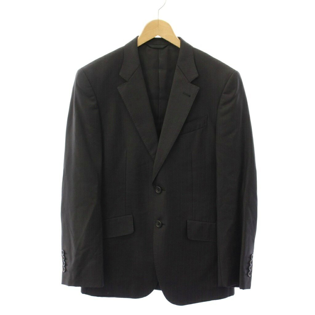 ブランド古着ベクトルプレミアム店の【中古】ポールスミスコレクション PAUL SMITH COLLECTION シングルスーツ セットアップ テーラードジャケット アウター 背抜き テーパードパンツ スラックス ジップフライ ウール ストライプ柄 S 黒 ブラック /BB メンズ 【ベクトル 古着】 260210｜アングル2