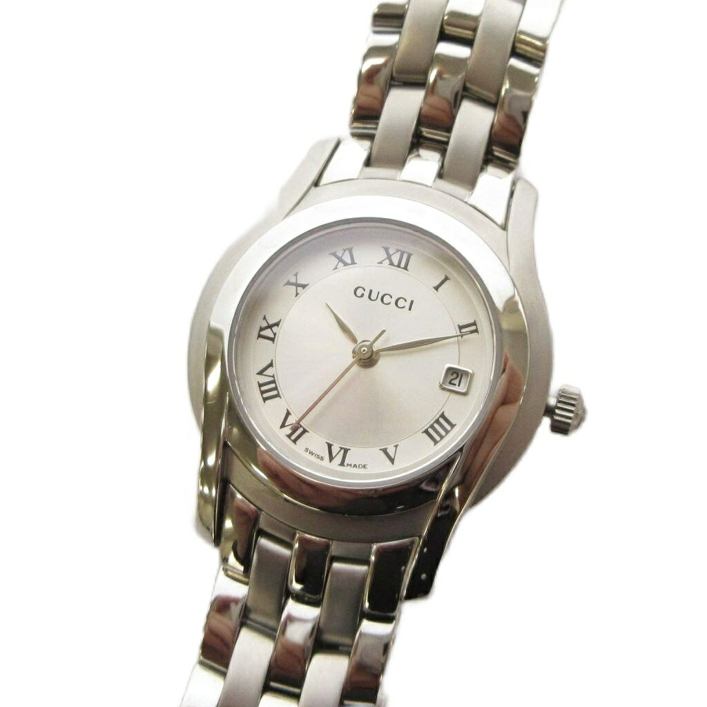 【中古】グッチ GUCCI 腕時計 アナログ 3針 クォーツ ラウンドフェイス シルバー色 5500L /AN8 ■OH レディース 【ベクトル 古着】 260424