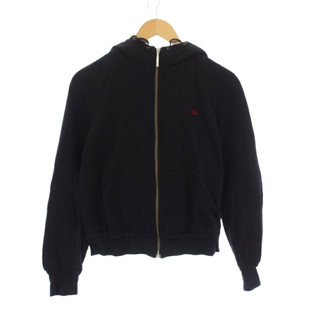乐天商城 - 【中古】バーバリー ロンドン BURBERRY LONDON ジップアップパーカー ジャケット フード裏ノバチェック 2 黒 FA080-624-09 /BM レディース 【ベクトル 古着】 260422