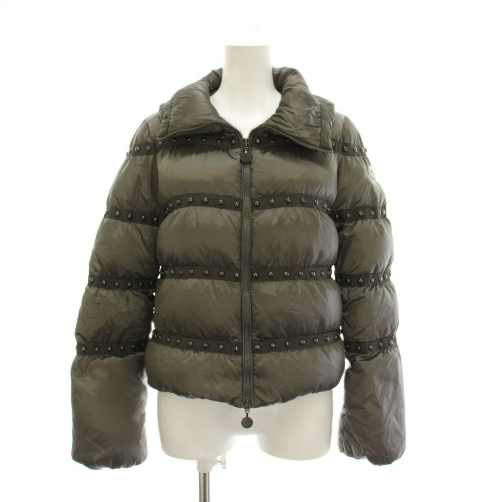 モンクレール MONCLER ブラッシュ BOURRACHE ダウンジャケット スタッズ ジップアップ アウター 0 グレー 53222 /YM レディース  260418