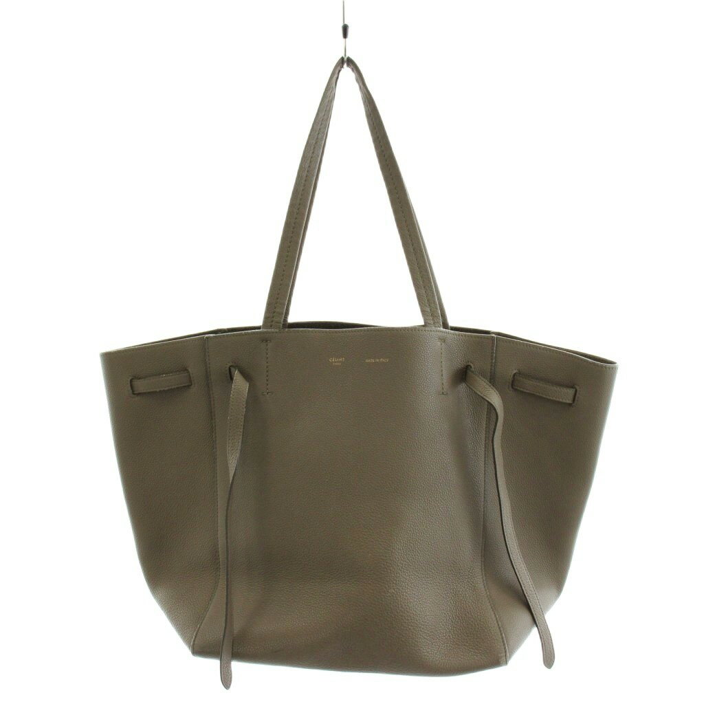 【中古】セリーヌ CELINE カバファントム スモール ウィズタッセル トートバッグ ショルダーバッグ レザー グレー /AN44 ■OH レディース 【ベクトル 古着】 260521