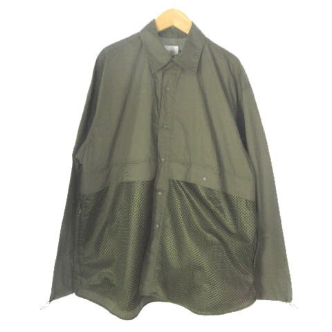 楽天ブランド古着ベクトルプレミアム店【中古】エフィレボル EFILEVOL NO Bag Shirt Khaki MN-SH09 シャツ 長袖 メッシュ 切替 ドローストリング 4 カーキ 【ベクトル 古着】 231023