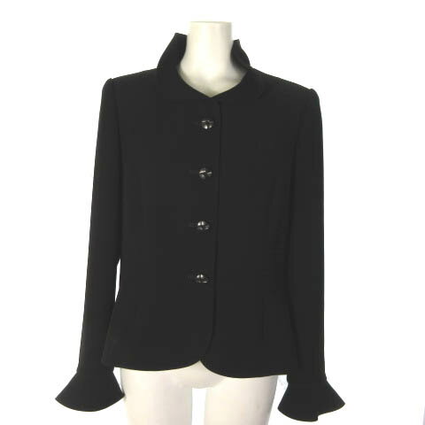 【中古】ジュンアシダ jun ashida ジャケット クロップド ラウンドカラー ブラック 黒 7 レディース 【ベクトル 古着】 240205のサムネイル