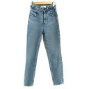 【中古】マウジー moussy MVS SKINNY デニムパンツ ジーンズ スリム スキニー ストレッチ ダメージ加工 ヴィンテージ加工 ブルー 22 レディース 【ベクトル 古着】 240404