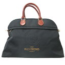 【中古】JOHN RICHMOND ジョン リッチモンド ハンドバッグ 手提げ 鞄 ロゴエンボス 黒 ブラック 茶 ブラウン 0829 レディース 【ベクトル 古着】 230902