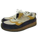 【中古】クラークス clarks Ronnie Fieg bercon スニーカー シューズ 黄 紺 ベージュ US 9 26.5 1130 メンズ 【ベクトル 古着】 231130