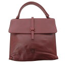 ロエベ LOEWE エンボス アナグラムロゴ ハンドバッグ セカンドバッグ レザー ワインレッド ■WY 0118 レディース  240125