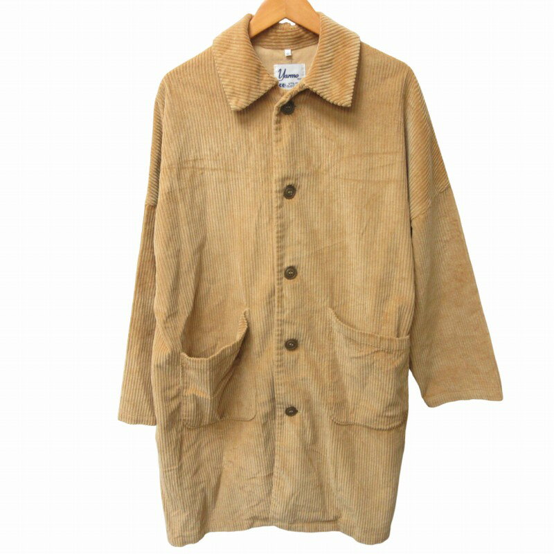 【中古】ヤーモ YARMO 20AW ロングステンカラーコート ジャケット コーデュロイ YAR-20AW 茶系 ブラウン 42 Lサイズ 0314 レディース 【ベクトル 古着】 240314