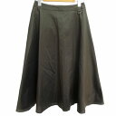 【中古】フォクシー ブティック FOXEY BOUTIQUE シルク ロングスカート フレア 茶 ブラウン 40 約Lサイズ 14635 0622 レディース ...