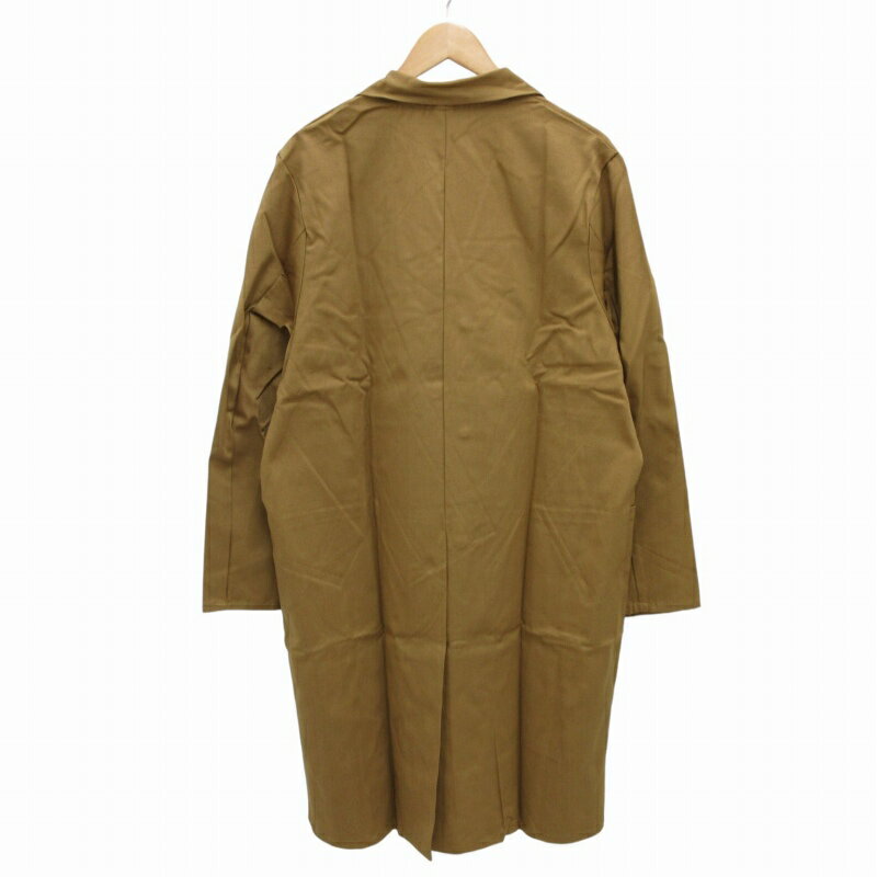 【中古】未使用品 ヤーモ YARMO タグ付き ワークコート ショップコート スナップボタン ロング ベージュ 42 L /FF 0913 メンズ 【ベクトル 古着】 240913