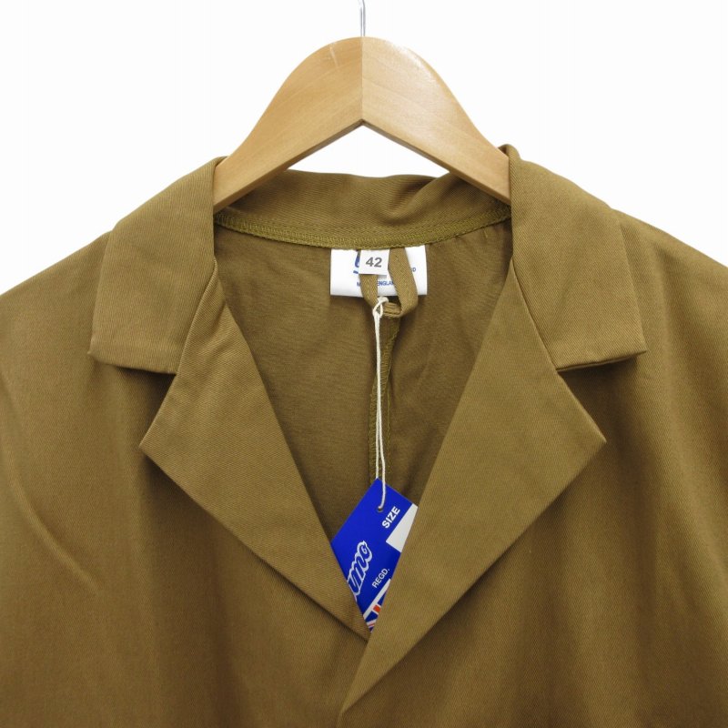 【中古】未使用品 ヤーモ YARMO タグ付き ワークコート ショップコート スナップボタン ロング ベージュ 42 L /FF 0913 メンズ 【ベクトル 古着】 240913