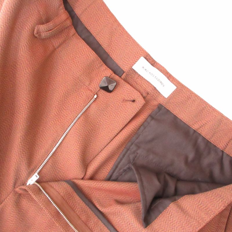 【中古】キコ コスタディノフ kiko kostadinov 24SS nesebur embroidered trouser スラックス 刺繍 デザインボタン ブラウン 50 約L〜XLサイズ 0909 メンズ 【ベクトル 古着】 240909