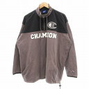 【中古】チャンピオン CHAMPION ハーフジップスウェットシャツ トレーナー スタンドカラー ロゴプリント ワッペン カラーブロック 4L グレー /UO ■GY09 メンズ 【ベクトル 古着】 241212(4)