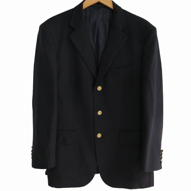【中古】ジェイプレス J.PRESS ウール ブレザー テーラードジャケット 紺ブレ 3B 金ボタン 半裏 紺 ネイビー 約Mサイズ 【ベクトル 古着】 241217